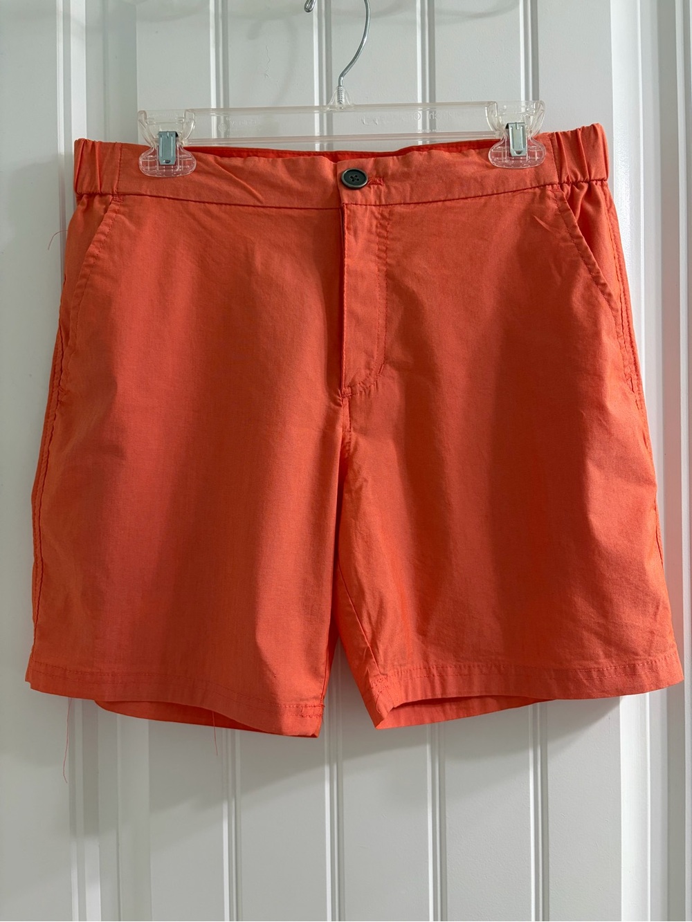 reel life Women’s Coral Orange Cotton-Blend Shorts Sz S Coastal Casual